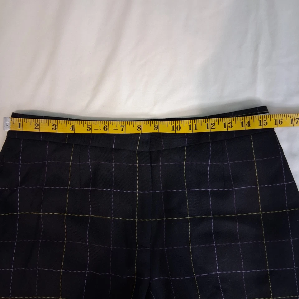 Pantalones de vestir Pendleton para mujer de lana virgen preppy negros a cuadros pierna ancha 8 Foto 3 de 4