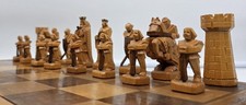 Wundersch&ouml;nes deutsches Schachspiel german chess Schachset 60th king 75mm