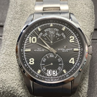 Jacques Lemans Geneve Swiss Made G-171 Men's Steel Watch Pre-Owned New Battery