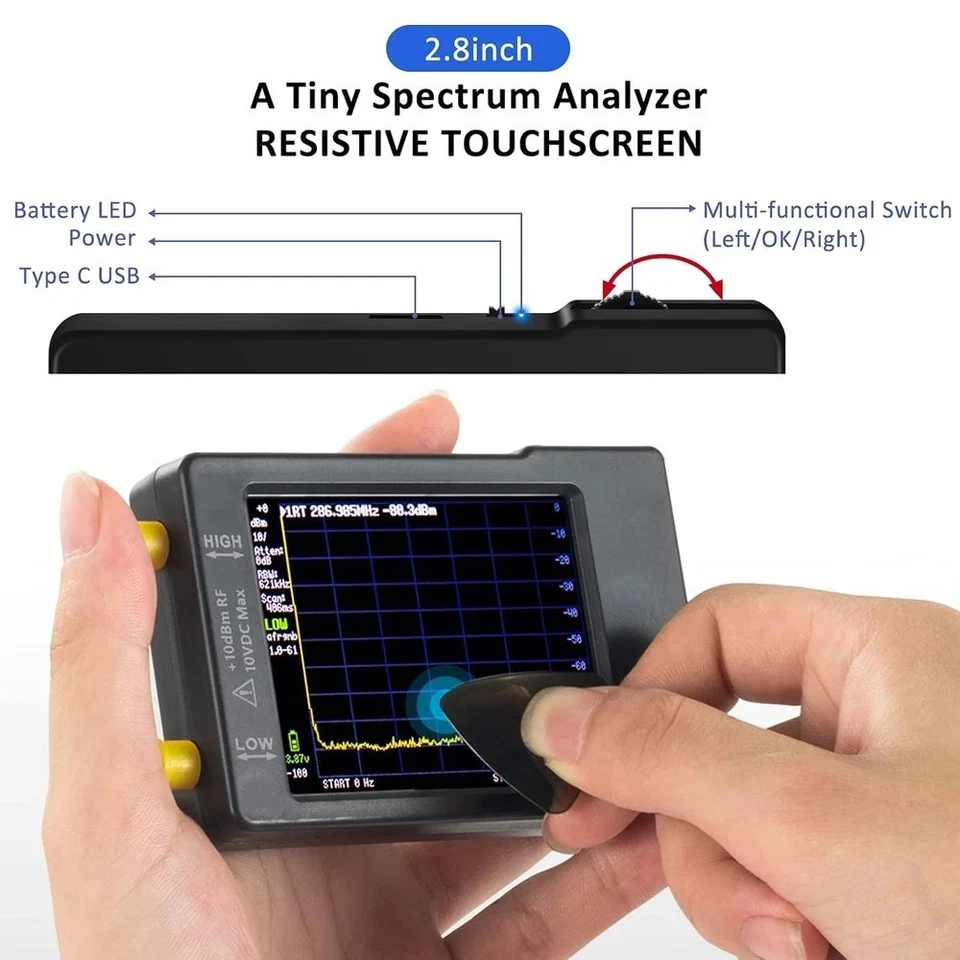 Portable Tinysa Spectrum Analyzer, AURSINC V0.3.1 Handheld Frequency... - Image 2 of 4