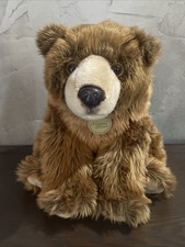 Aurora Miyoni Realistic Brown Grizzly Bear Plush Stuffed Animal Toy 12"