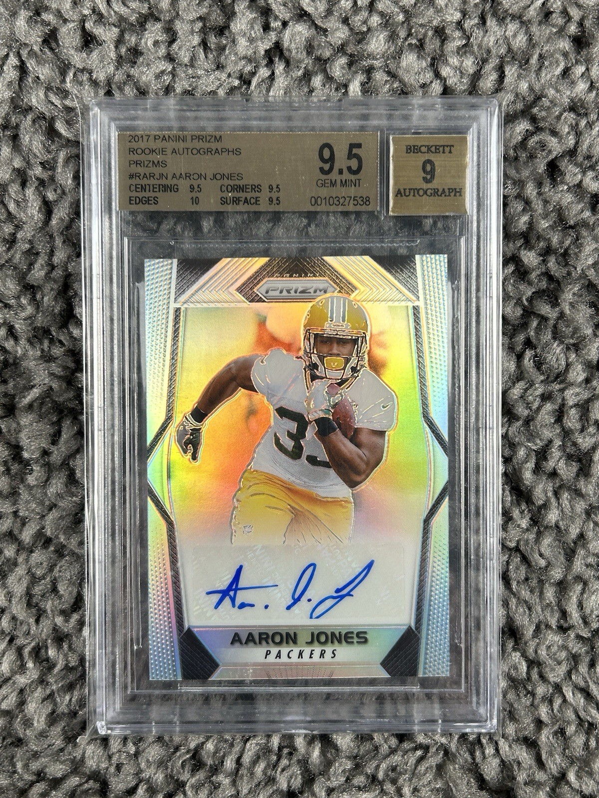 2017 Panini Prizm - Rookies Aaron Jones #288 Silver Prizm Rookie Auto BGS 9.5
