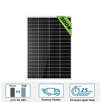 Monocrystalline Solar Panel 9 Bus Bars Solar Panel for Motorhome 300 W 12 V