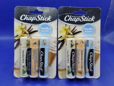 2 Pack ChapStick Lip Balm Vanilla Favorites Bean Ice Cream Mint Cupcake 3Ct Each