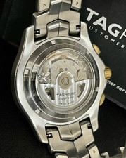 TAG Heuer Calibre 16 Chronograph 200m Link Model CJF2150-0 18k Bezel Mens Watch 12