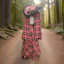 Ladies Victorian Edwardian Costume Steampunk Fancy Dress 12/14/ 16 Hat Cape 