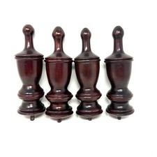 Mahogany Wooden Four Post Finial set of four