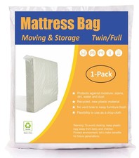 ComfortHome Mattress Bag for Moving and Storage, Twin/Full 1-Pack , Clear
