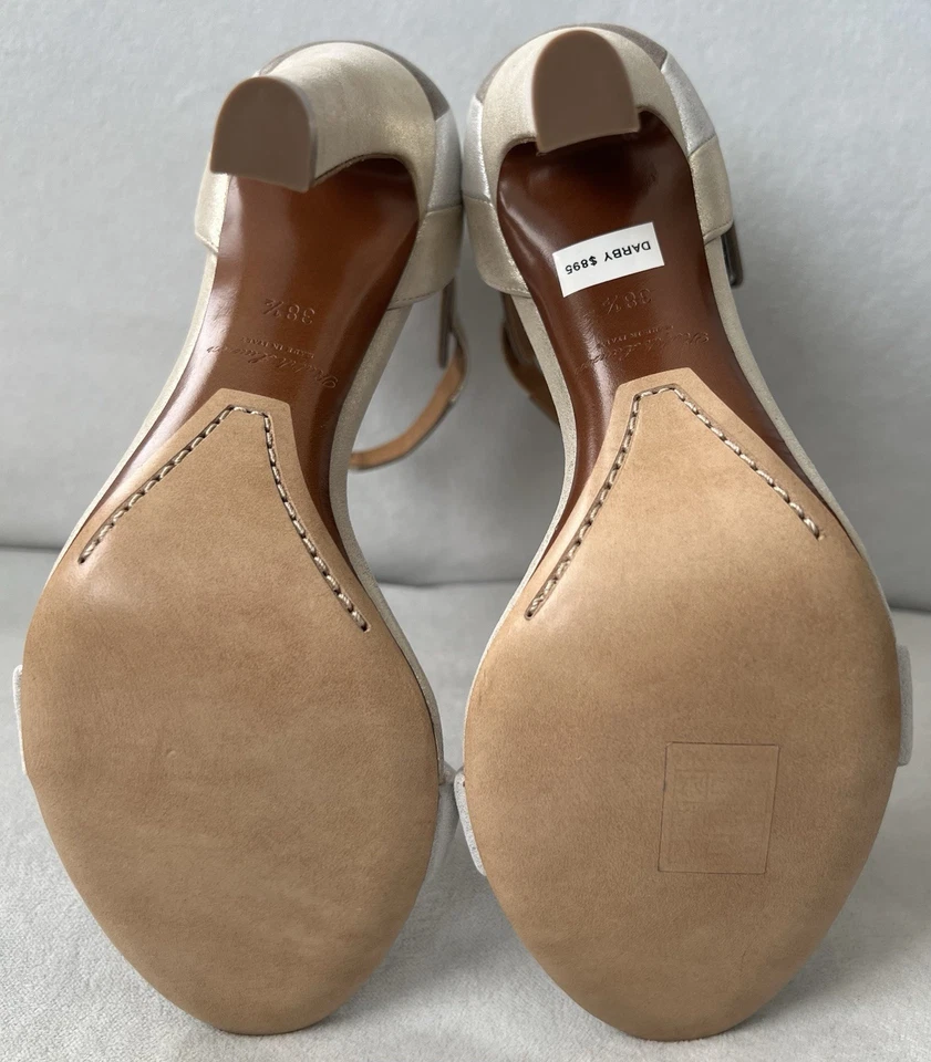 Sandalias de mujer Ralph Lauren Collection, High Hills, colores dorado y plateado, 38 1/2 Foto 4 de 4