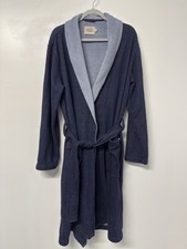 Ugg Women  s Duffield II Dark Blue Robe With Super Soft Light Blue Trim M/L 60