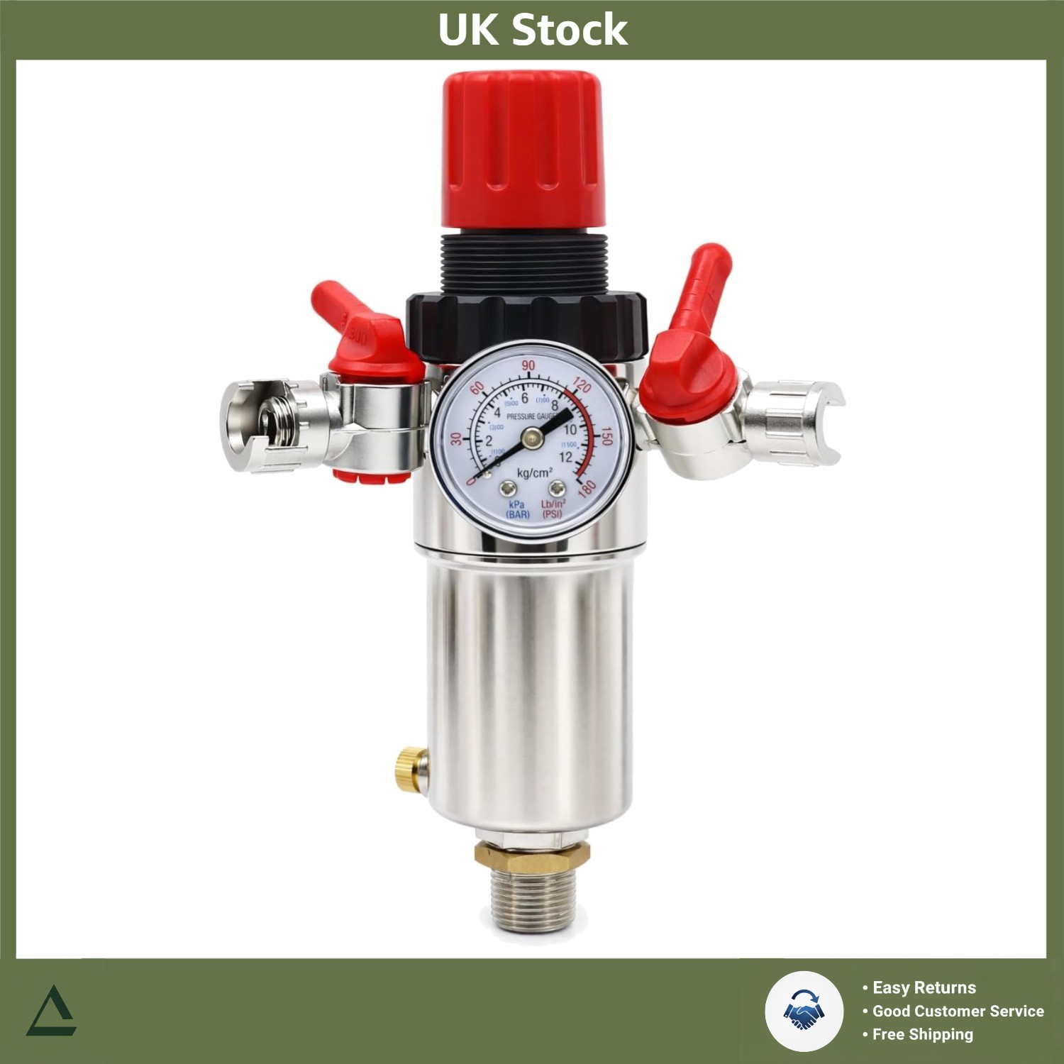 Industrial Grade Air Filter Regulator Compressor Water Trap Separator 1/2 In