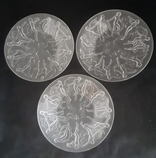 Phoenix Consolidated Dancing Nymph Bread Desert Plates Frosted Glass 6 3/8" VUC.