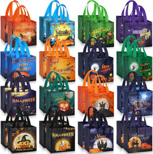 32 Pcs Halloween Bags Halloween Tote with Handles Trick or Treat Bags Reusable N