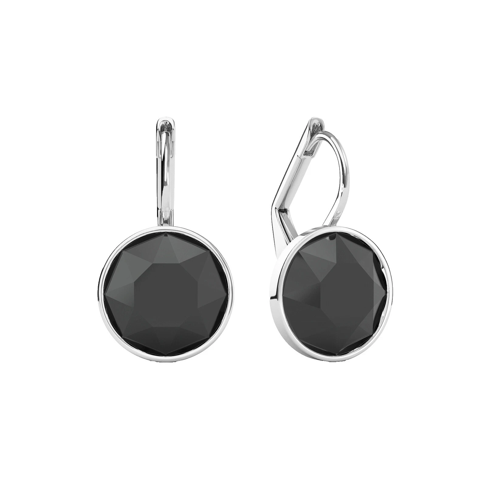 Silver Plated Black Fashion Earrings