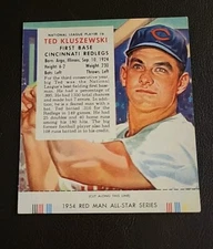 1954 Red Man NL w Tab #6 Ted Kluszewski  Cincinnati Reds Vg/Ex