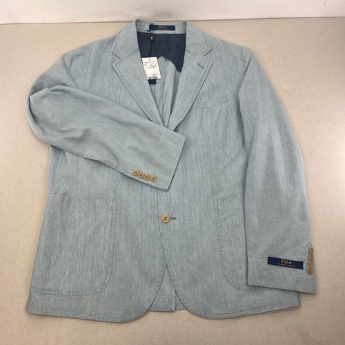 Polo Ralph Lauren Chambray Jacke Sport Mantel Blazer Hellblau Herren 42 S Neu mit Etikett - Bild 12 von 19