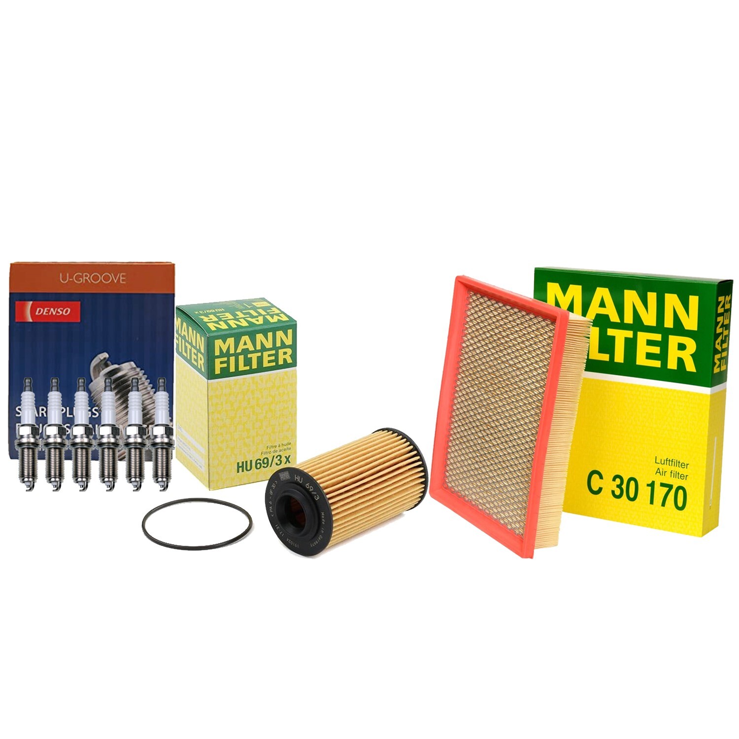 Mann Engine Air Oil Filters  6 Denso U-Groove Conventional Spark Plugs Gap 044