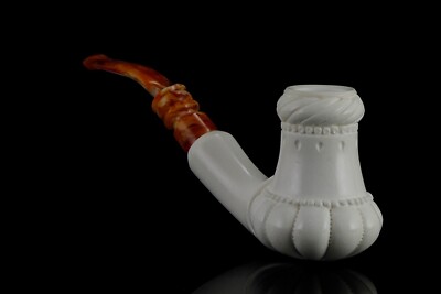 Erdogan Ege Freehand Tall Chimney Pipe Handmade New Block Meerschaum W Case#977