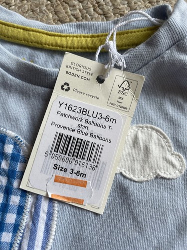 BNWT Boden Hot Air Balloon Top 3-6 Months - Picture 3 of 3