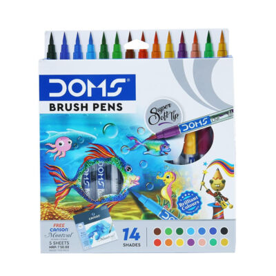 Doms Brush Pen - 14 Shade,Multicolour  Sketch Pans Brush For Gifts and Drawings.