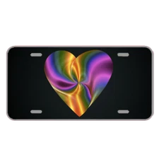 Custom Novelty License Plate With Purple And Gold Creative Heart Design