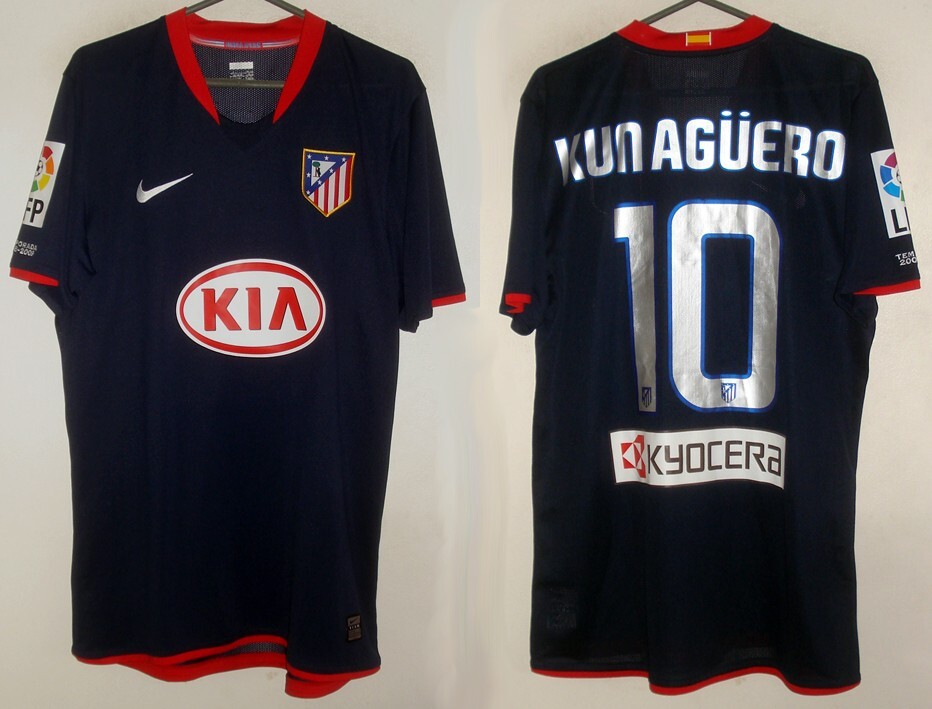 アトレティコ・マドリード KUN AGÜERO 10 シャツ 2009-10 Atletico Madrid Away Shirt Kun Aguero #10 - 8/10 - (S)
