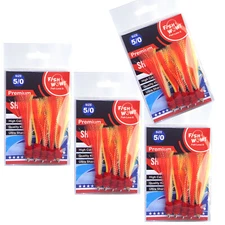 20pcs 5/0 Fishing Shrimp Fly Hook with Yellow Red Krystal flash Fish WOW!® NEW