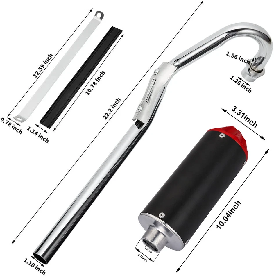 Silenciador de tubo de escape de 28 mm para XR50 CRF50 SSR Dirt Pit Bike ATV Quad 110cc 125cc Foto 3 de 4
