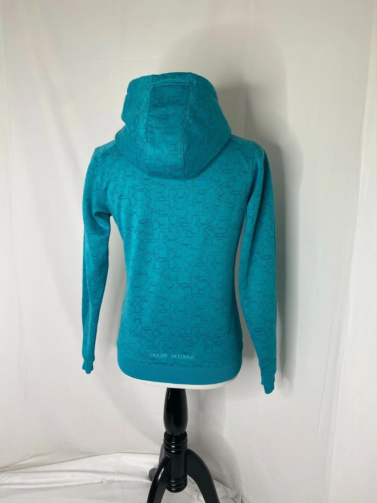 VETEMENTS Felpa con cappuccio Under Armour donna taglia XS blu atletica full zip stampa logo all over
