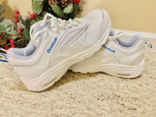 Reebok Walkway DMX Schaum Damen Wanderschuh Sneaker, weiß/blau, Größe 6,5 - EUC!