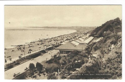 ALTE RAPHAEL TUCK POSTKARTE 20er JAHRE - FELIXSTOWE - KURPARK UND DIE BUCHT