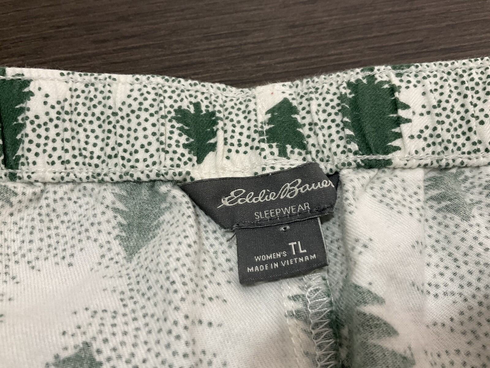 WOMENS Eddie Bauer COTTON FLANNEL PAJAMA/LOUNGE PANTS SZ TL Evergreen