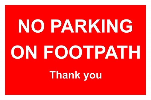 No Parking On Footpath Thank You Correx Safety Sign 300mm x 200mm Red / White. - Picture 2 of 5