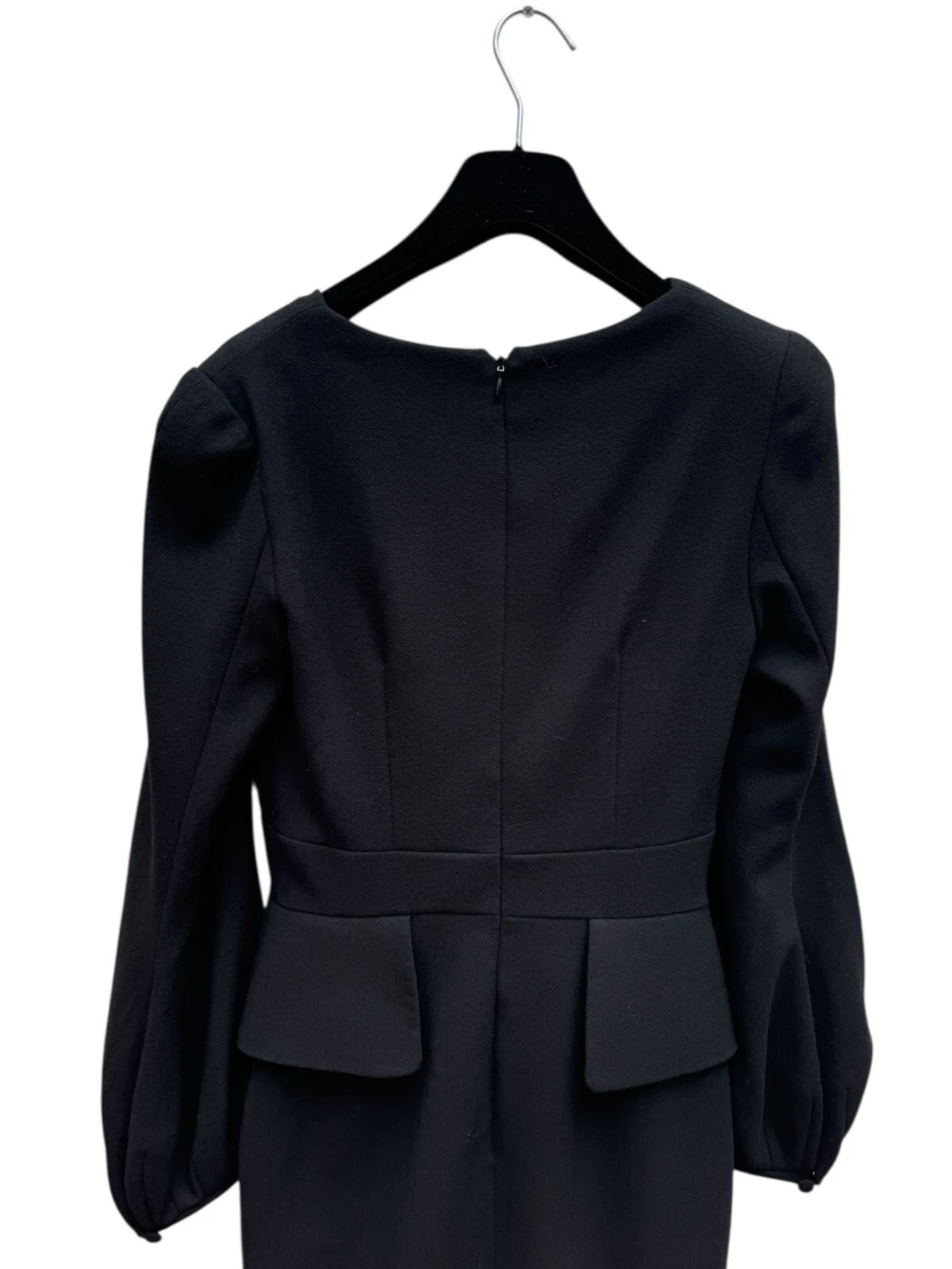 Abito Alexander McQueen 2013 nero lana duchessa peplo