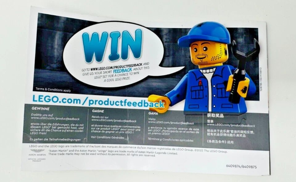 Lego Speed Champions 76910 Aston Martin Instructions Manual Booklet Only - Image 3 of 3