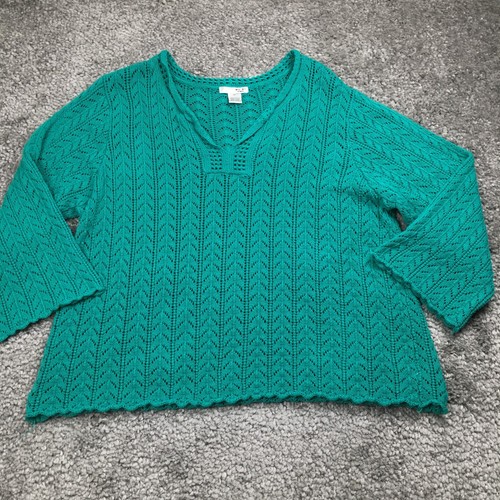 WD-NY Womens Eyelet Cable Knit Sweater 