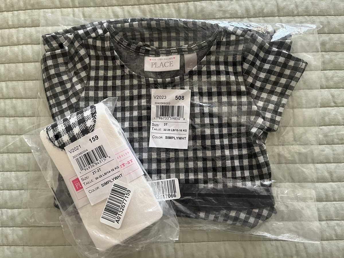 The Children's Place Toddler Girls Black/White Check Dress w