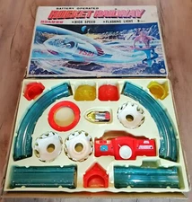 Vintage Mego Yonezawa Space Rocket Railway circuit tin plastic Made in Japan