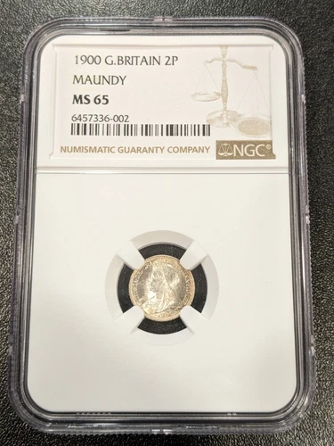 1900 MS65 Great Britain Silver2 Pence Maundy NGC KM 776 Victoria