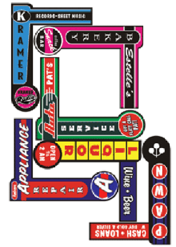 FAN SHAPED ANIMATED NEON SIGN- HO-SCALE LIGHTS, FLASHES, BLINKS - LEFT VERSION - Picture 2 of 2