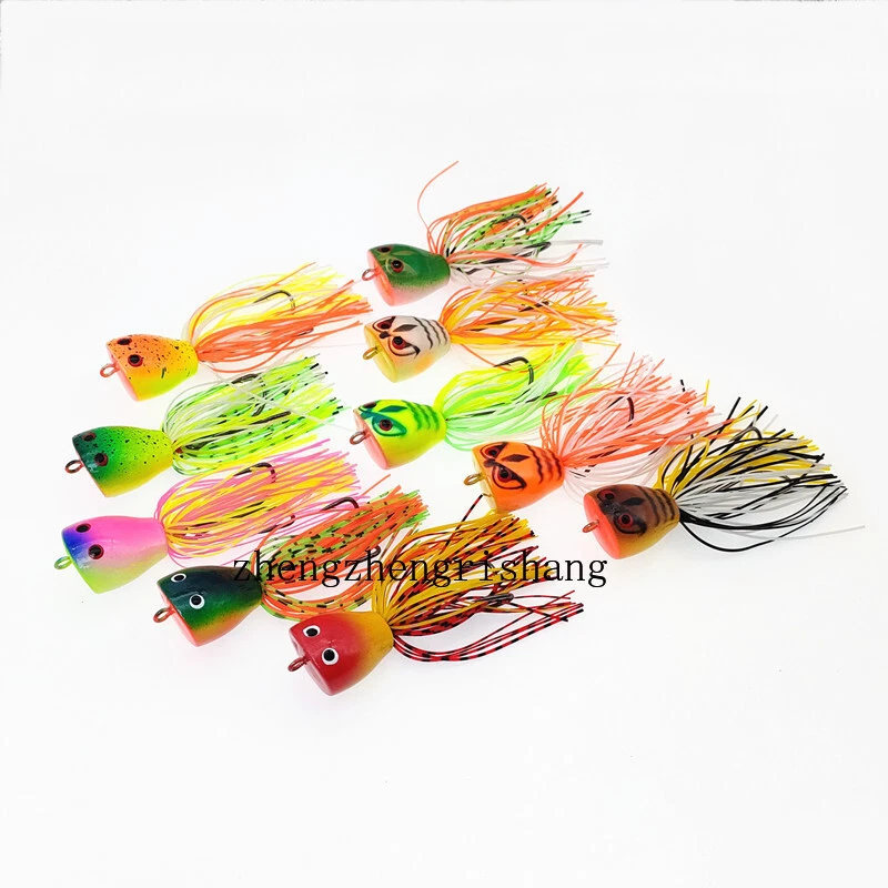 Señuelos para peces de plástico suave Popper Frog Topwater 5 piezas cebo lubina crankbaits 2,6 cm/7,5 g Foto 3 de 4