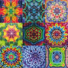TIE DYE Mandalas BLOTTER ART perforated sheet paper psychedelic art