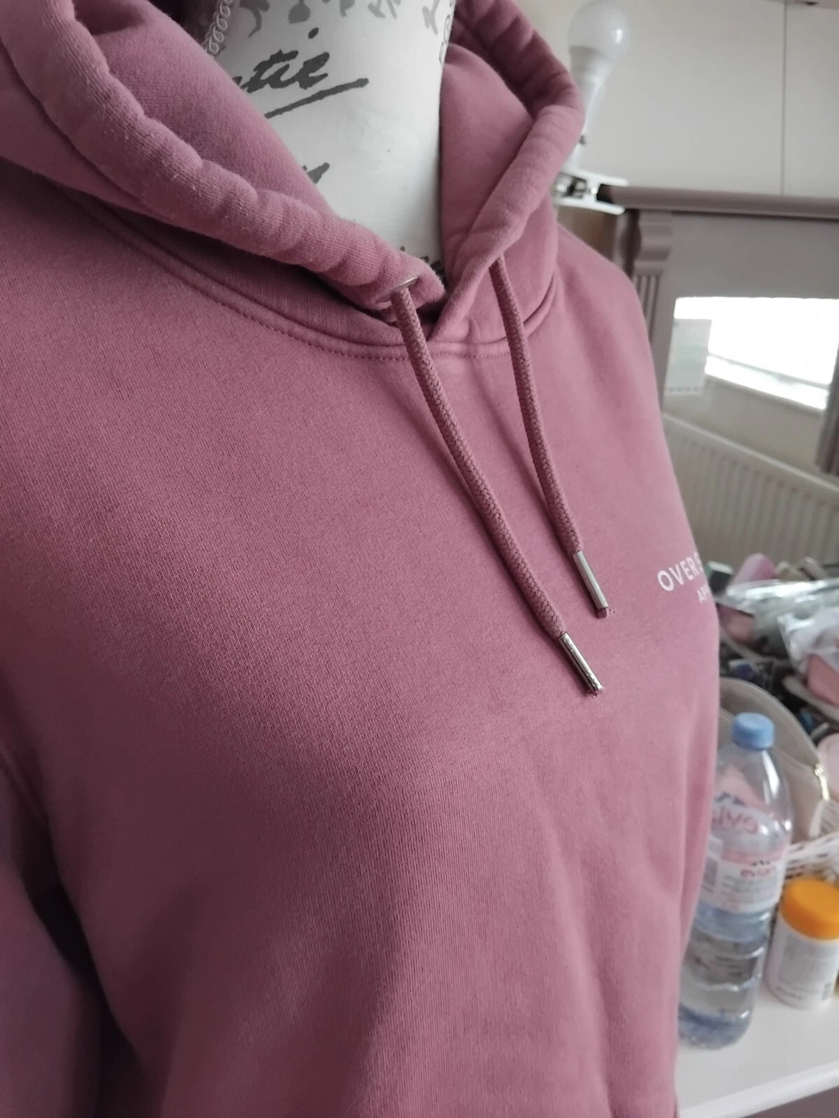 VETEMENTS Felpa con cappuccio Overseas Apparel rosa scuro L