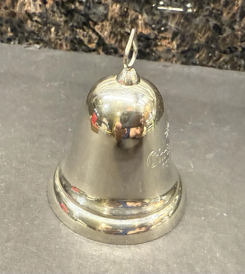 Campana navideña vintage Reed & Barton 1985 plata esterlina con caja BONITA Foto 3 de 4