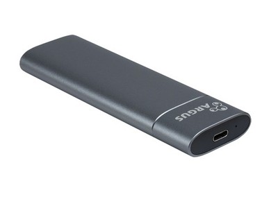 Intertech ARGUS SSD Gehäuse für M.2 SATA oder NVMe SSD zu USB 3.2 Gen2 Type-C