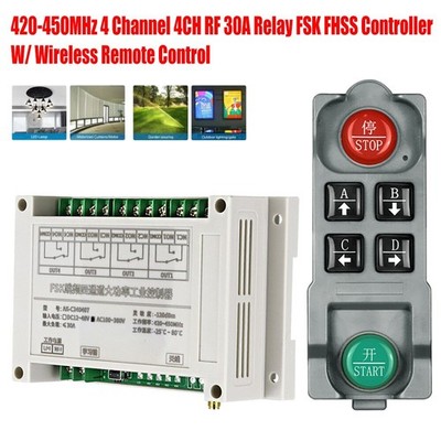 12V 4CH radio switch system radio receiver relay light switch RF remote control