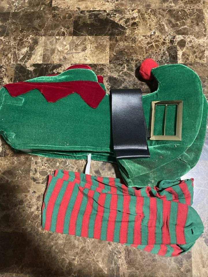 成人精灵圣诞服装豪华圣诞圣诞老人助手服装圣诞老人天鹅绒套装 — 第 3/4 张图片