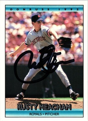 #654 RUSTY MEACHAM Signed 1992 Donruss MLB Baseball Card AUTO TIGERS