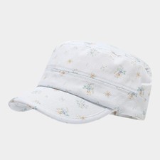 Casquette Homme Femmes Style Militaire Flat Cap Coton Fleurs Réglable Extérieur