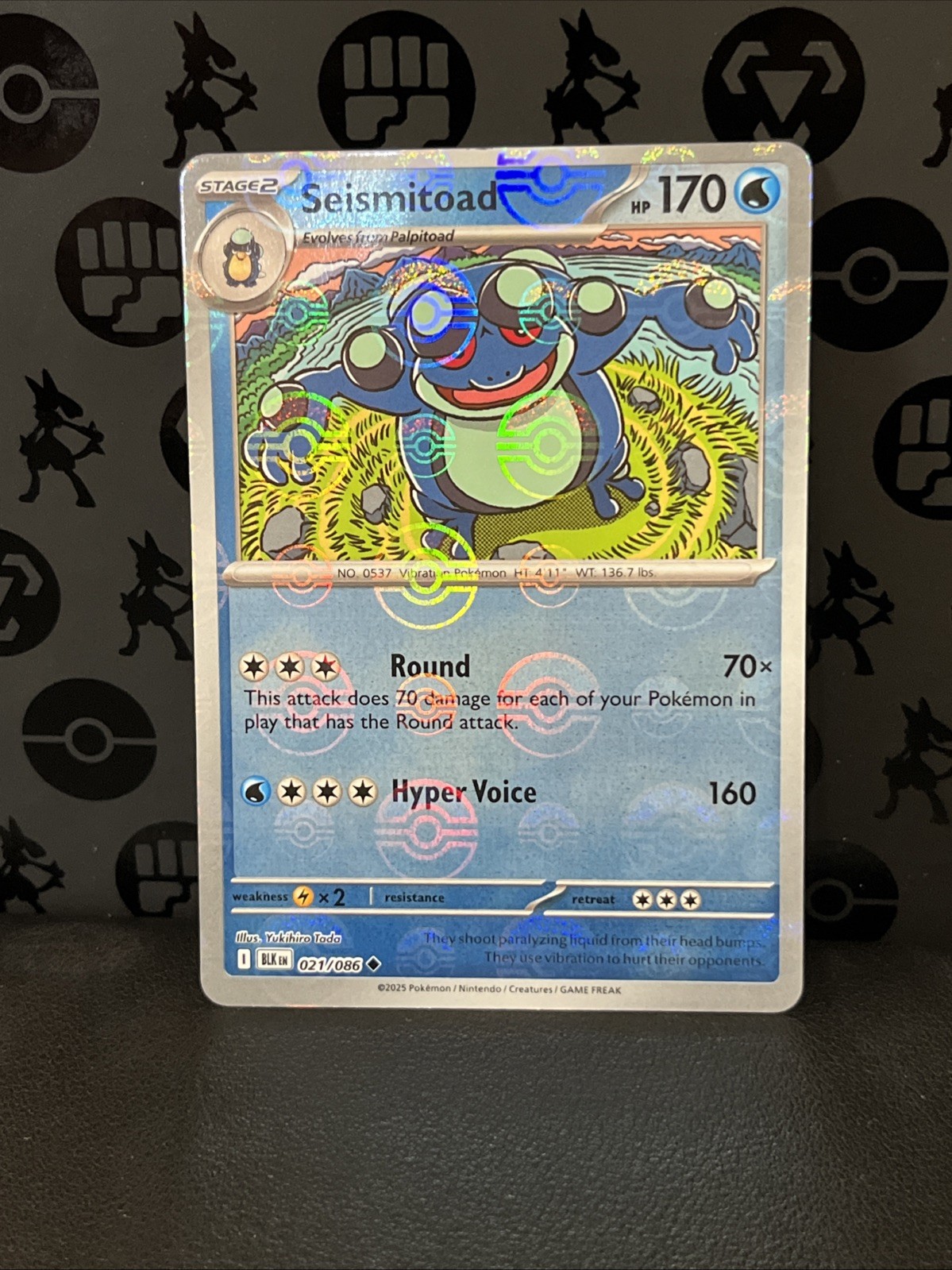 Seismitoad (Poke Ball Pattern) 021/086 SV: Black Bolt Holo Pokemon TCG NM